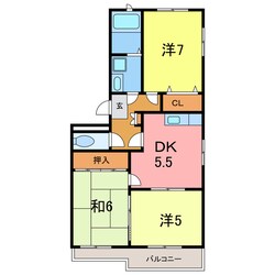 タウン梨花の物件間取画像